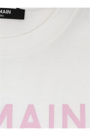 white cotton t-shirt BALMAIN PARIS KIDS | BY8C71Z3672100RS